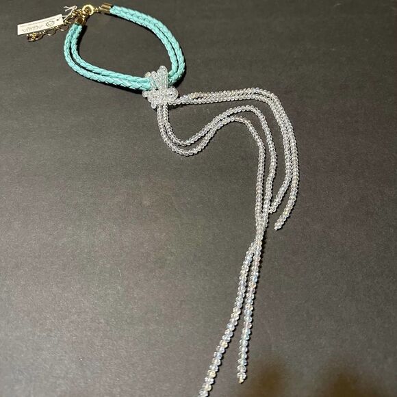 Amrita Singh Clear Crystal Blue Noho Evening Choker - Picture 1 of 4